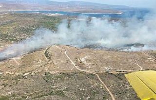 Alaçatı’daki çöplük yangını kontrol altında