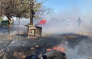 Anız yangını bahçeye sıçradı