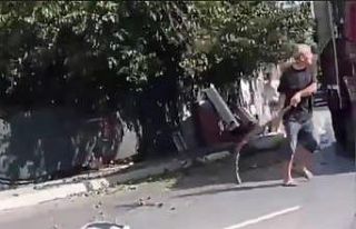 Arnavutköy’de yola sarkan ağacın dallarına çarpan...