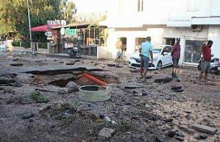 Bodrum’da isale hattı patladı: İş yerlerini...