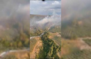Bursa’daki yangın havadan görüntülendi