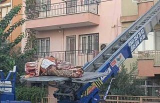 Cansız bedeni yük asansörüyle taşındı