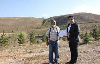 ‘Çocukluk hayalim’ dediği fidanlar yanmasın...