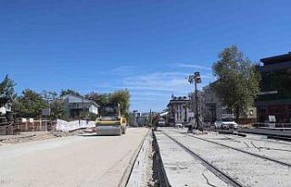 Çöken tramvay hattı tamirinde sona gelindi