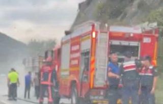 D-650’de tırın dorsesinin lastikleri yandı, uzun...