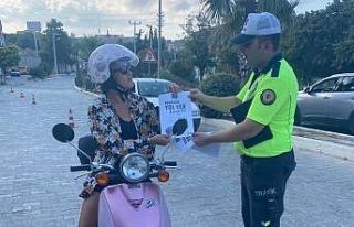 Datça’da trafik ekiplerinden motosiklet sürücülerine...