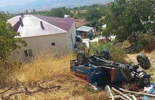 Devrilen çapa motorunun sürücüsü yaralandı