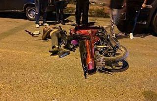 Devrilen motosikletin sürücüsü ağır yaralandı