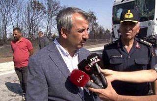 Edirne Valisi Sezer kaza bölgesinde incelemelerde...