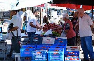 Erzincan’da salçalık domates ve biberler tezgahlarda