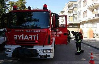 Evde çıkan yangını itfaiye söndürdü
