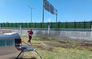 Gediz’de elektrik telleri tarla yangınına sebep...