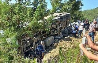 Kahramanmaraş’ta freni patlayan kamyon kalabalığın...