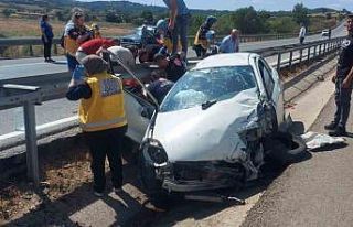 Kontrolden çıkan araç kaza yaptı: 2 yaralı