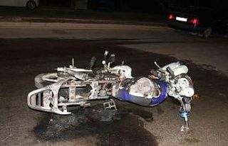 Konya’da motosiklet yangını