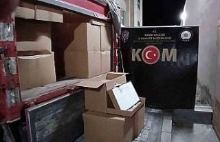 Niğde’de çok sayıda gümrük kaçağı makaron...