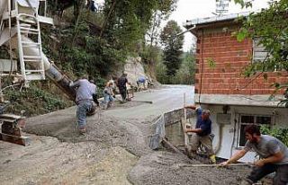 Ordu Büyükşehir, beton yol çalışmalarını sürdürüyor