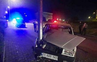 Otomobil aydınlatma direğine çarptı: 2 yaralı