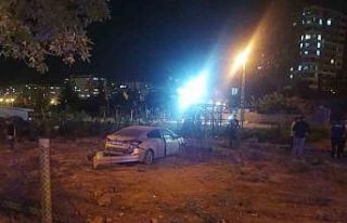 Otomobil bahçeye girdi