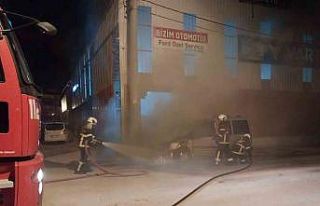 Park halindeki ticari araç alevlere teslim oldu