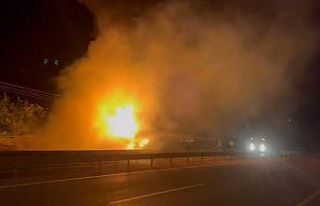 Seyir halindeki tır alev topuna döndü