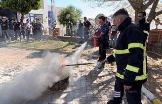 Sinop itfaiyesinden polis memurlarına yangın tatbikatı