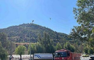 Söke’de otluk alanda çıkan başlayan yangın...