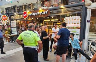 Trafiğe kapalı alana motorlarıyla giren grup ile...