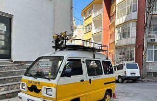 Üzerinde komik yazılar barındıran minik araç...