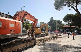 Yatağan Atatürk Caddesinde altyapı çalışması...