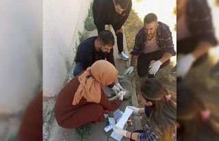 Yavru köpeği tedavi eden sağlık çalışanlarına...