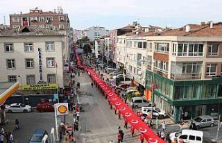 Cumhuriyetin 100. yılında 1919 metrelik dev bayrak...