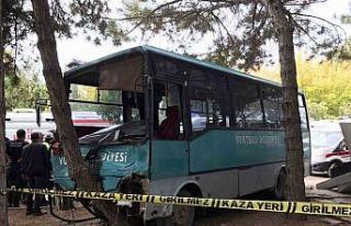 Freni patlayan midibüs 2 aracı biçip parka daldı:...