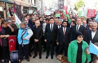 Ordu’da yüzlerce kişi Filistin’e destek için...