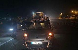 Otomobil eşeğe çarptı: 3 yaralı