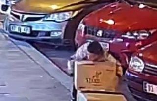 Boyu kadar ayakkabı kolisini çalıp kayıplara karıştı