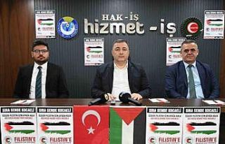 HAK-İŞ’ten Kocaeli’de Filistin’e destek mitingi