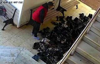 Terlikle gelip ayakkabı çalan şahıs yakalandı