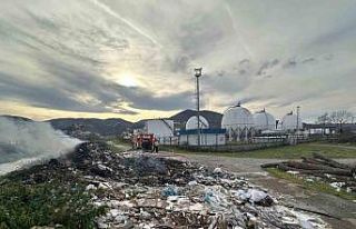 Gaz dolum tesisi yanında korkutan yangın