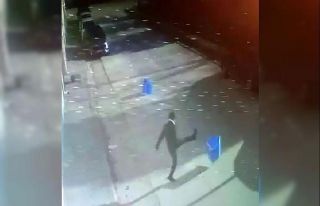 Kedi yuvalarını tekmeleyerek dağıtan şahıs güvenlik...