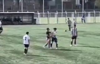 Sahaya giren taraftar, oyunculara saldırdı