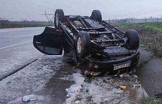 Dolu yağışı kazaya neden oldu