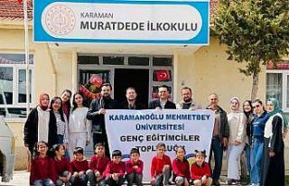 KMÜ öğrencilerinden köy okuluna kitap bağışı