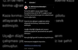 Konya’da eğitim uçağı şantiye alanına düştü:...