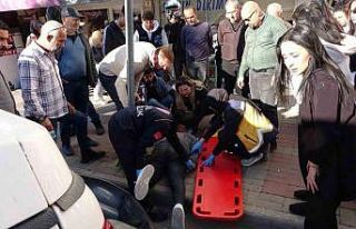 Park etmeye çalışan kamyonete çarpan motosikletliler...