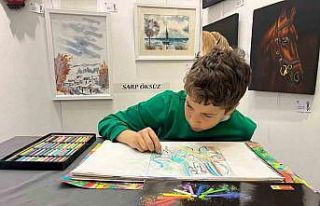 Sanat fuarının 10 yaşındaki ressamı konuştu