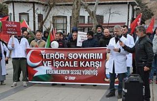 Sinop’ta sağlık çalışanlarından Gazze için...