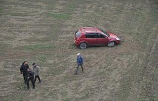 Yoldan çıkan otomobil, tarlaya uçtu: 1 yaralı