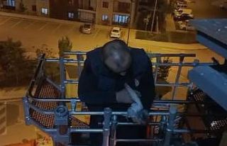 Elazığ’da çatı arasında sıkışan güvercini...