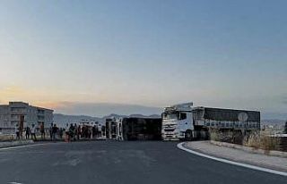 Mardin’de buğday yüklü kamyon devrildi: 1 yaralı